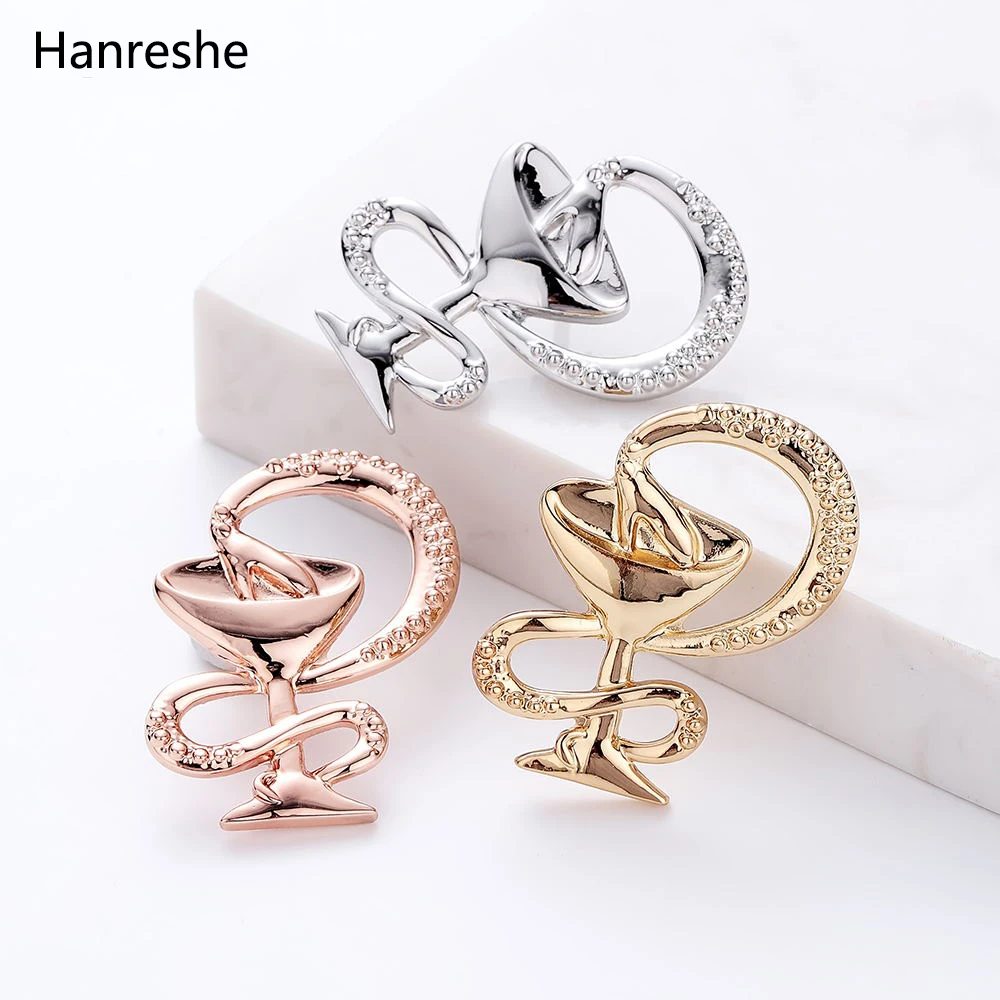 Fashion Bowl Of Hygieia Pin Badge Gold Color Brooch Jewelry Nurse Doctor Medical Symbol Pin Women Accessories Gift