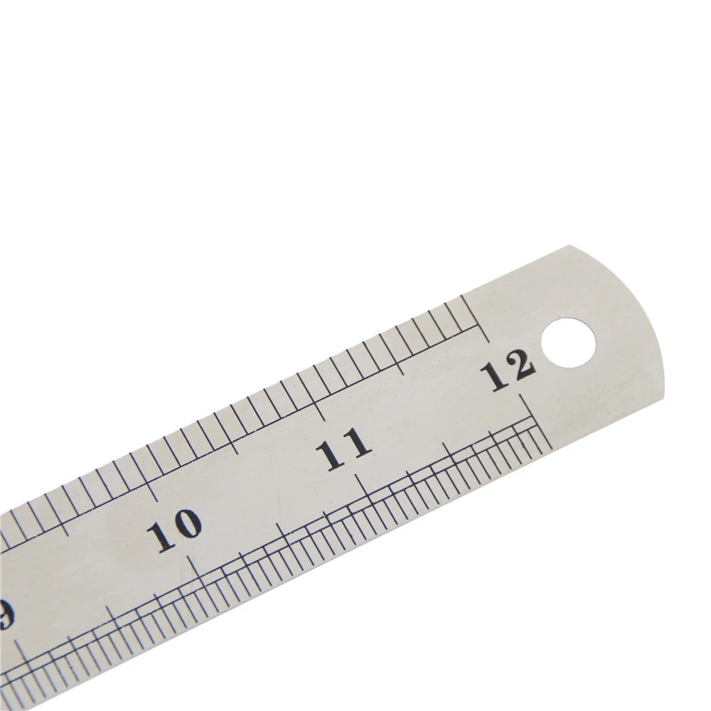 1 Pc Stainless Steel Metal Ruler Metric Rule Precision Double Sided Measuring Tool 30cm Wholesale