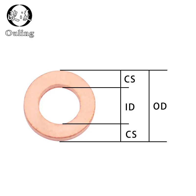 10Pcs DIN7603 M6 M8 M9 M10 M12 M14 M16 M18 M20 T3 ORing Gasket Sealing Ring Copper Washer Boat Crush Washer Flat Seal Fitting-.-