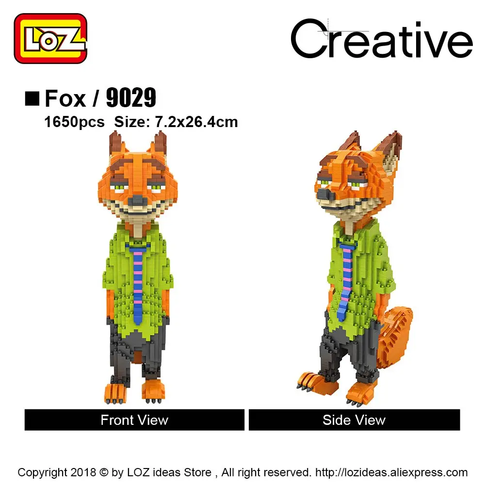 LOZ Diamond Blocks Animals Assembly Action Figures Set Fox Rabbit Educational Toys for Children Building Blocks Bricks Diy