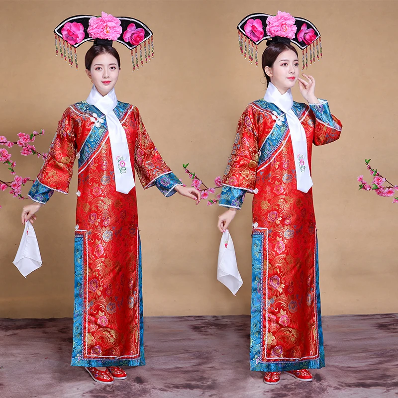 Hot Sale New Chinese Ancient Traditional Infanta Dramaturgic Costume Qing Dynasty Robe Dress Free Shipping costume ball Costume