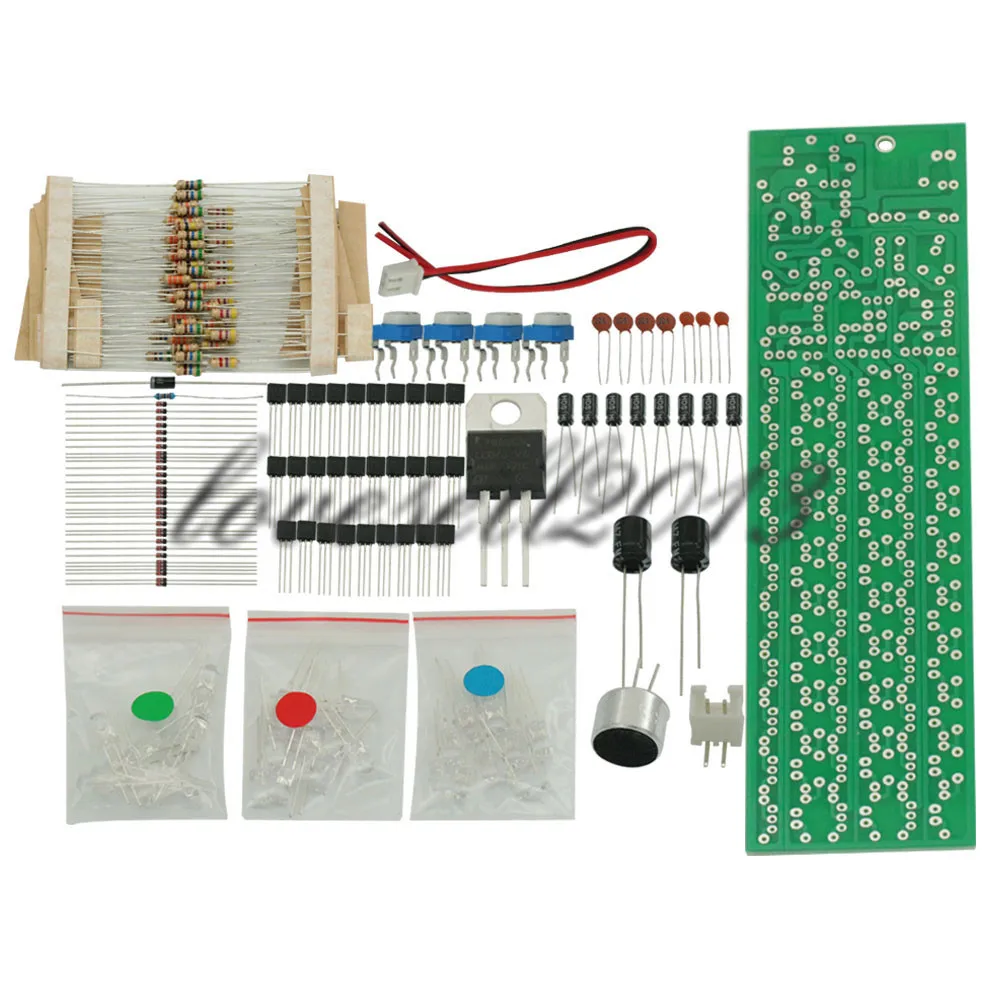 DIY Kits RGB Voice Control Indicator Level 3 Sections 10 Point LED Module Red Blue Green Electronic Production Kit Board