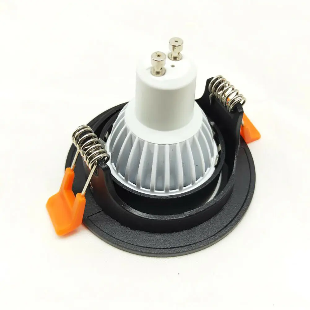 Rotondo Bianco Da Incasso LED Luce di Soffitto del Riflettore Apparecchio di GU10 MR16 Portalampada Da Incasso Montaggio del Telaio Regolabile