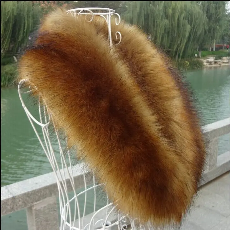 

Womens Winter Fur Collars Scarves Fashion Faux Fox Fur Collar Imitation Fake Raccoon Fur Scarves article wool top hat off cape