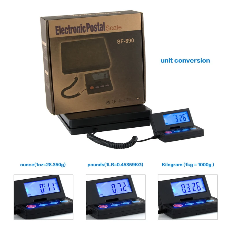 110lbs /50kg Postal Scale Postage Parcel Letter Weighing Scale Electronic Digital Weight Commercial Platform Scales LCD