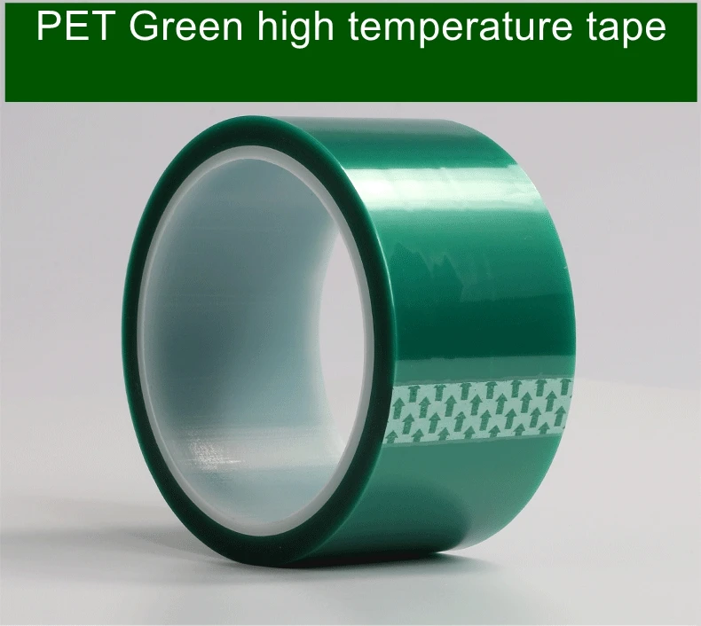 

2 Rolls Width 100mm x 33m PET green silicone film high temperature adhesive tape,Green Polyester Tape Powder Coating High Temp