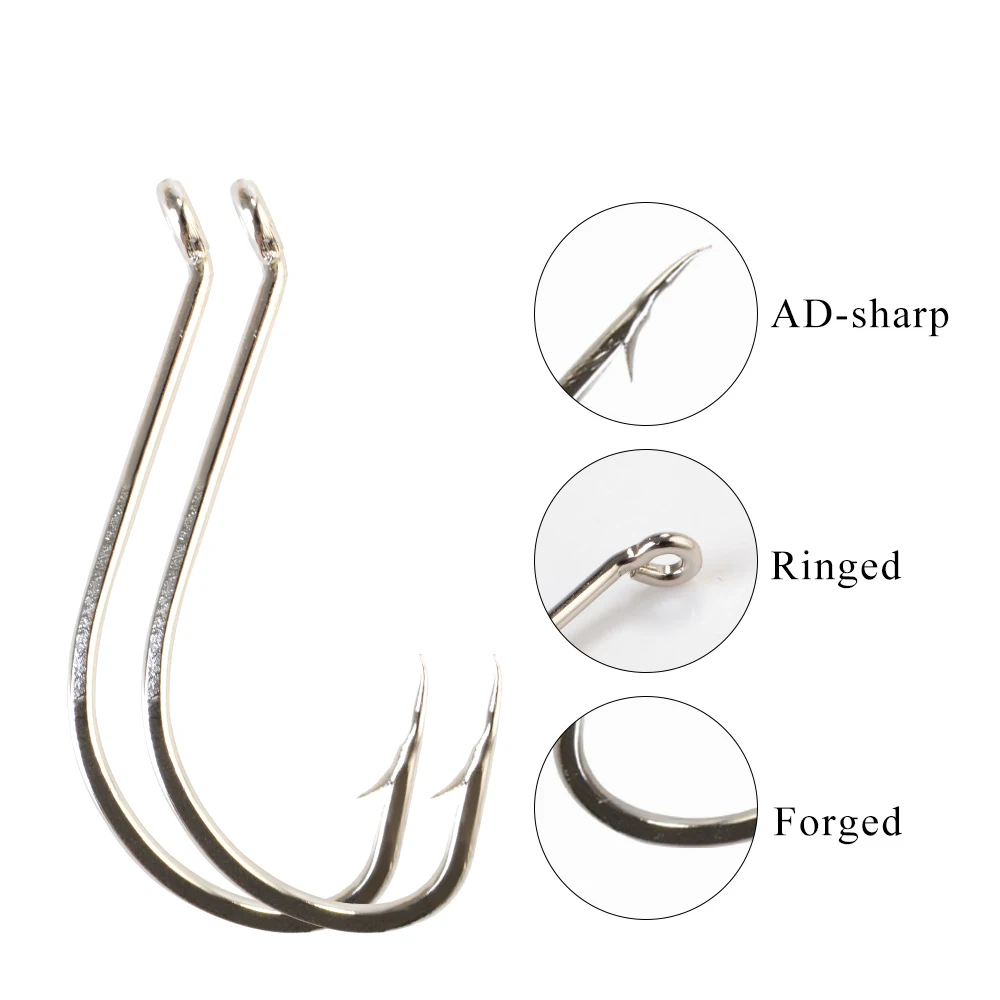 NGB 50-100 Stuks Haak Sterke Koolstofstaal 92553N Jig Haak Vishaak Jigging Zoutwater Bass Pesca visgerei