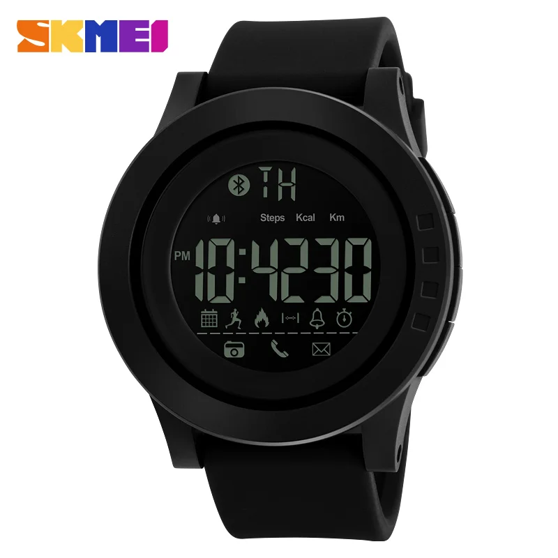 SKMEI 1255 Men Women Bluetooth Smart Watch Calorie Pedometer For Apple IOS Android Hours  50M Waterproof Digital Mens SmartWatch