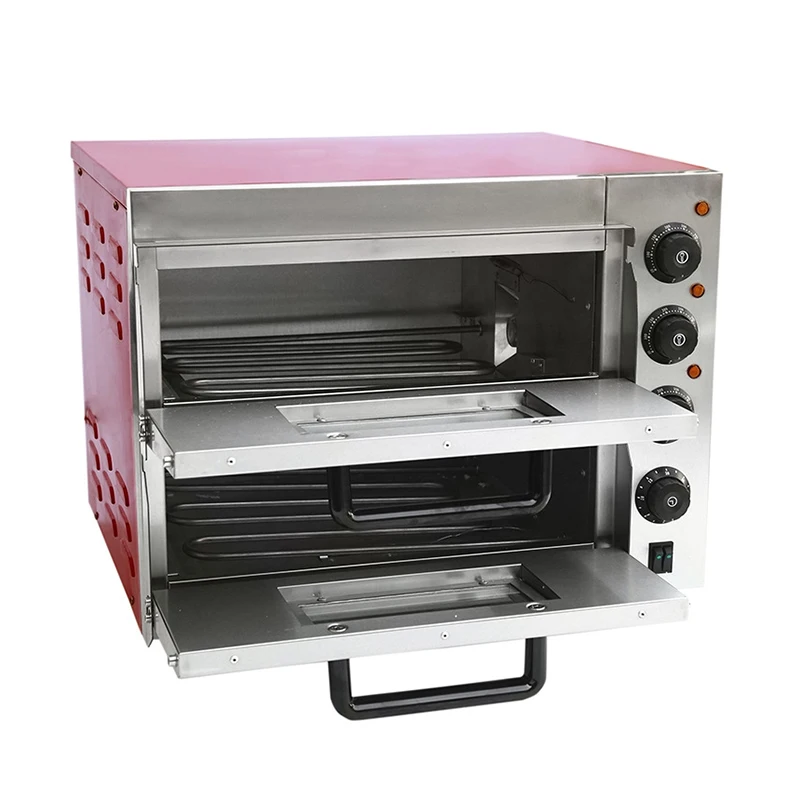 Double electric roasting pink oven household bread baking box pizza shop cake shop ~350 degrees 3000 watts PZ-ER2PR