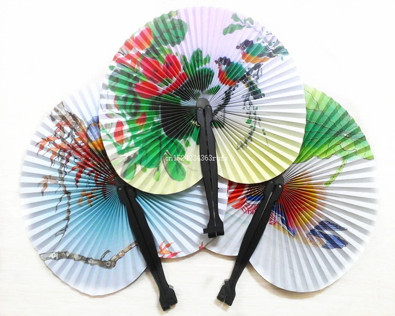 

800Pcs Summer Style Chinese Art Folding Hand Paper Fans for Event Party Women Dancing Fan for Wedding Home Decoration Crafts