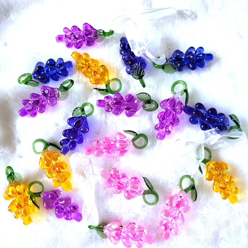 New Release Purple Crystal Glass Grape Christmas Tree Pendant Home Decoration Party Wedding Decoration