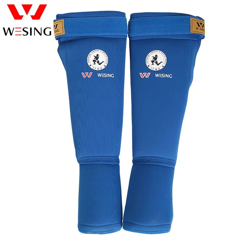 WESING Muay Thai Shin Instep Guard Athletes Trianing Knee Protector Approved IFMA Muay Thai Boxing Sanda Leg Pads Men