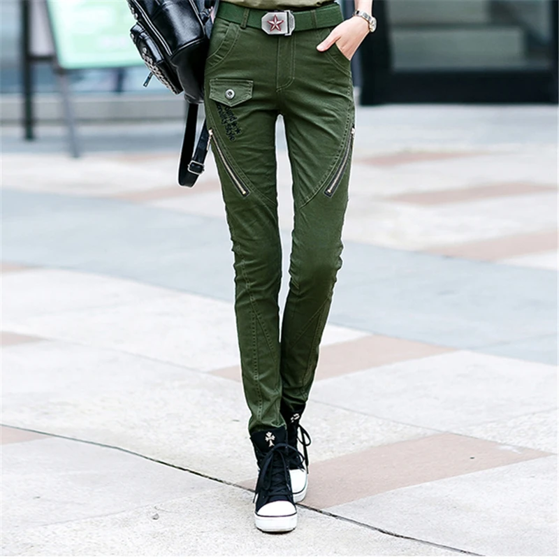 

New 2020 Cotton Outdoor Slim Cargo Pants Women Multi-pocket Military Tactical Trousers Wear Resistant Hiking Sports Pants Female