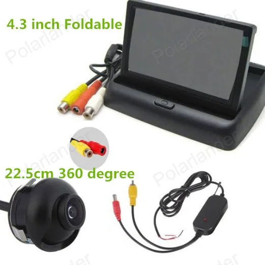 

4.3 inch Foldable TFT LCD Rear View Monitor with 360 degree Camera Night Vision+ Video Transmitter & Receiver Kit