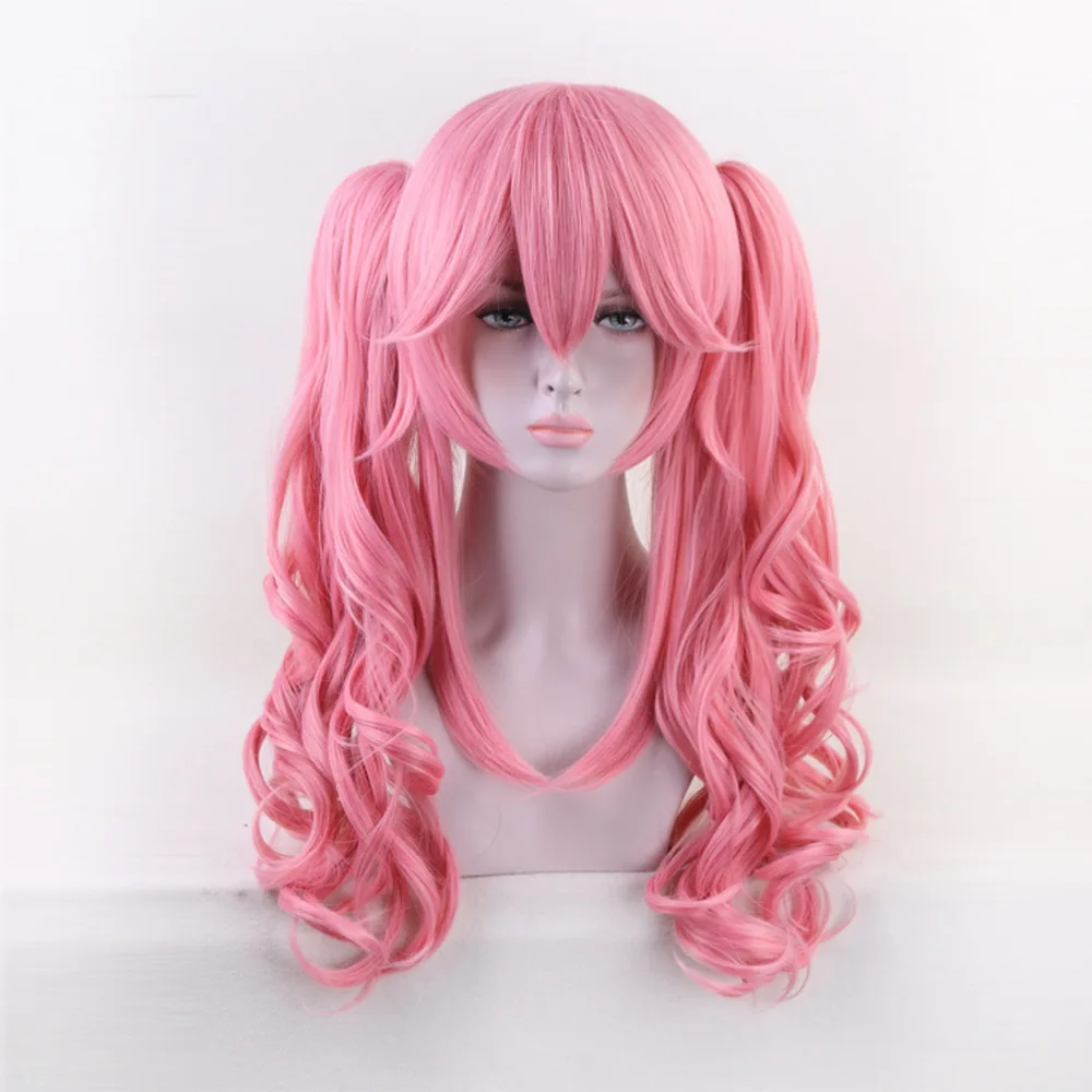 Fate/Grand Order Servant Cosplay Wig Tamamo no Mae Anime Hair Halloween Costume Pink Hairpiece Wigs With Clip On Ponytail