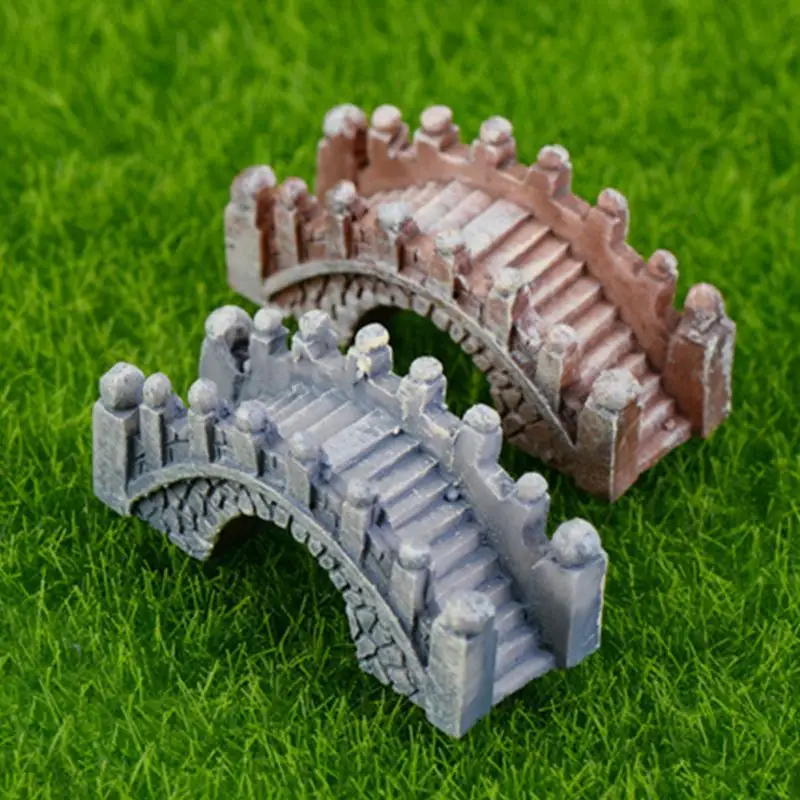 1 Pcs Mini Resin Bridge Miniature Garden Ornament Fairy Garden Buildings Decor DIY Resin Craft Figurine Supply