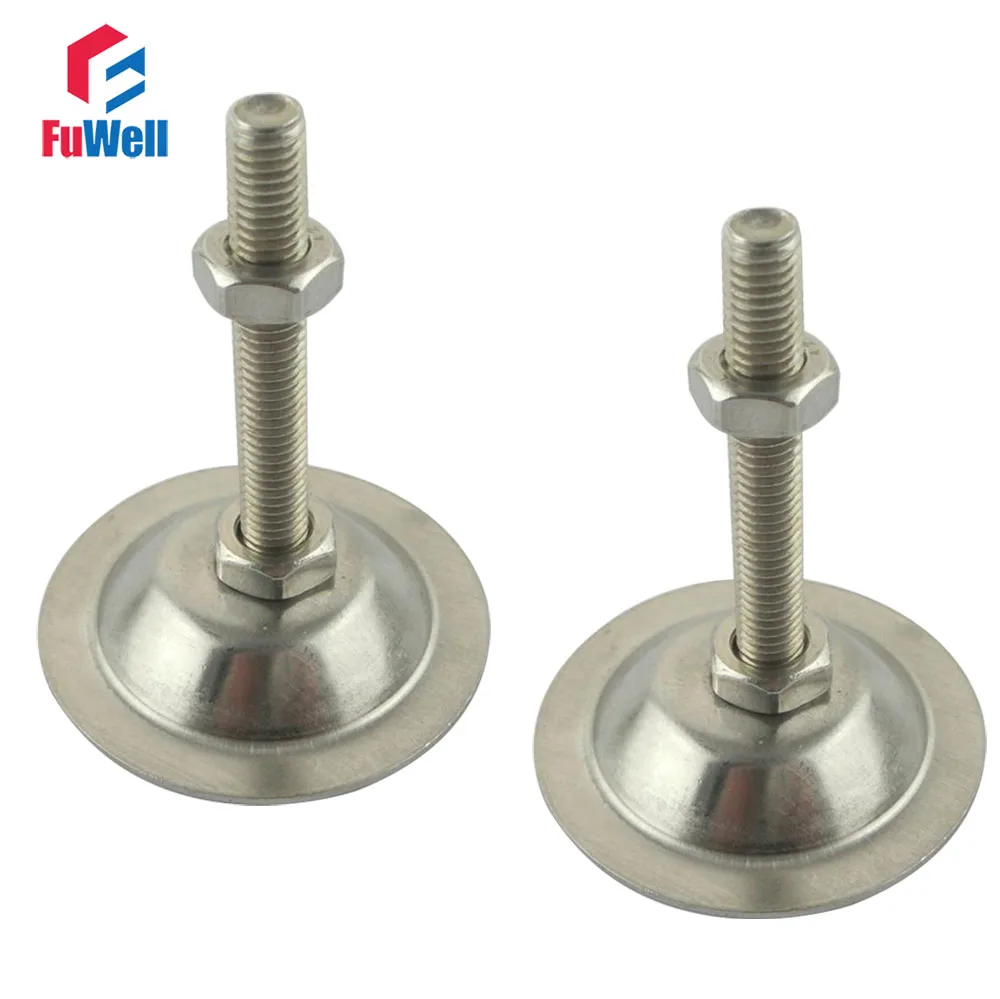 2pcs 76mmm Base M14/M16 Thread Adjustable Foot Cups 80/100/120/150mm Articulated Leveling Foot for Furniture/Pipe Rack