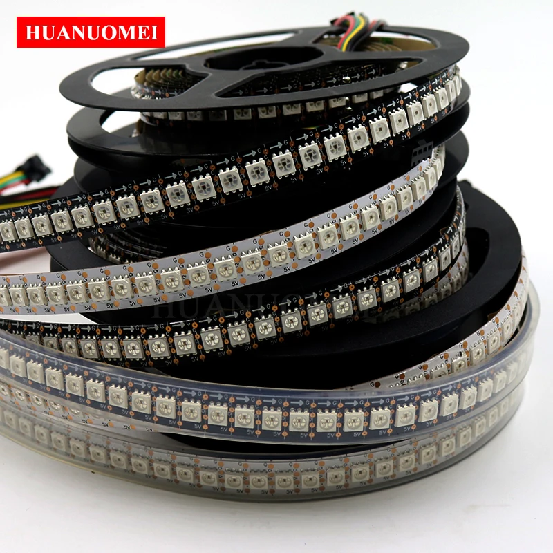 5V 144LEDs/m HD107S RGB Pixel LED Strip Light,6Pin 5050 SMD RGB LED built-in HD107S (Similar APA102/APA107) with DATA and CLOCK