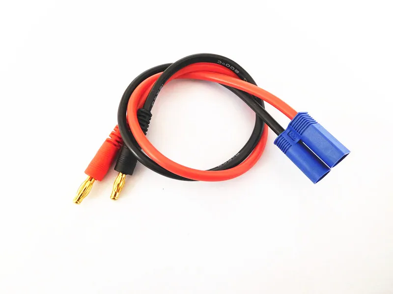 XT90/EC5/XT60/Deans/TRX/HXT 5.5mm Bullet Connector Charge Cable Lead with 4mm Banana Plugs Silicone Wire 12AWG 30CM