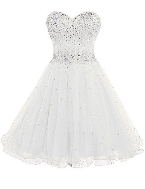 ANGELSBRIDEP Sparking Beading Homecoming Dress Vestido De Formatura Curto Sweetheart Organza Short Graduation Dresses Lace-up