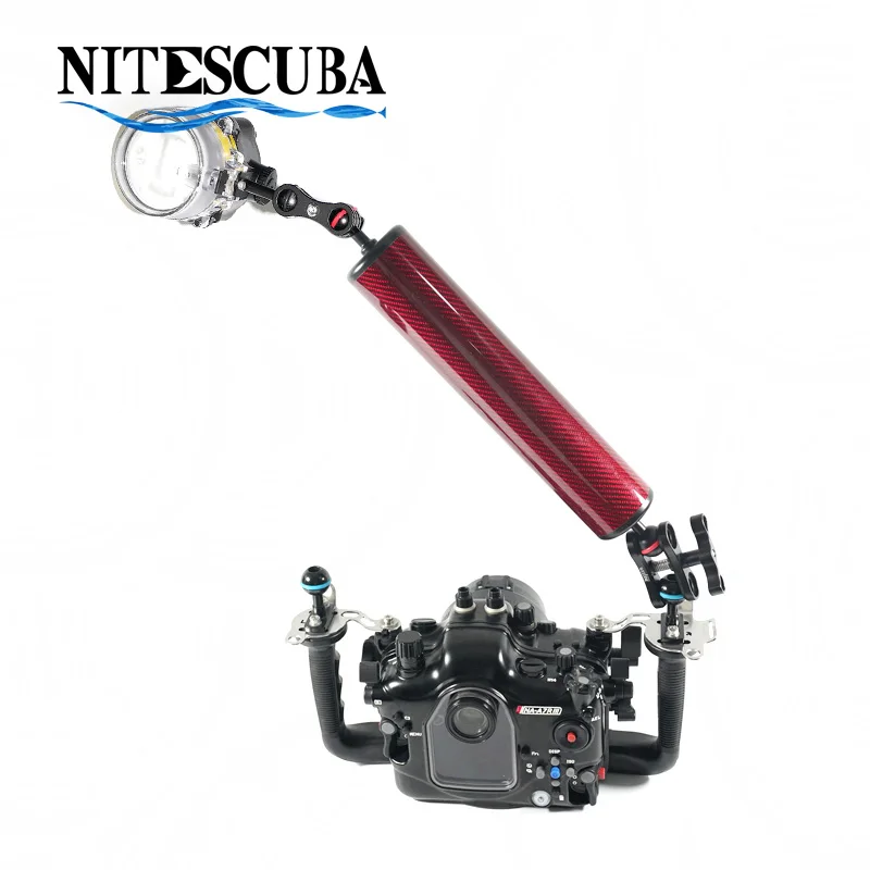 

NiteScuba Diving Carbon Fiber Float arm Buoyancy for strobe light S2000 YS D2 TG5 RX100 camera housing Underwater photography