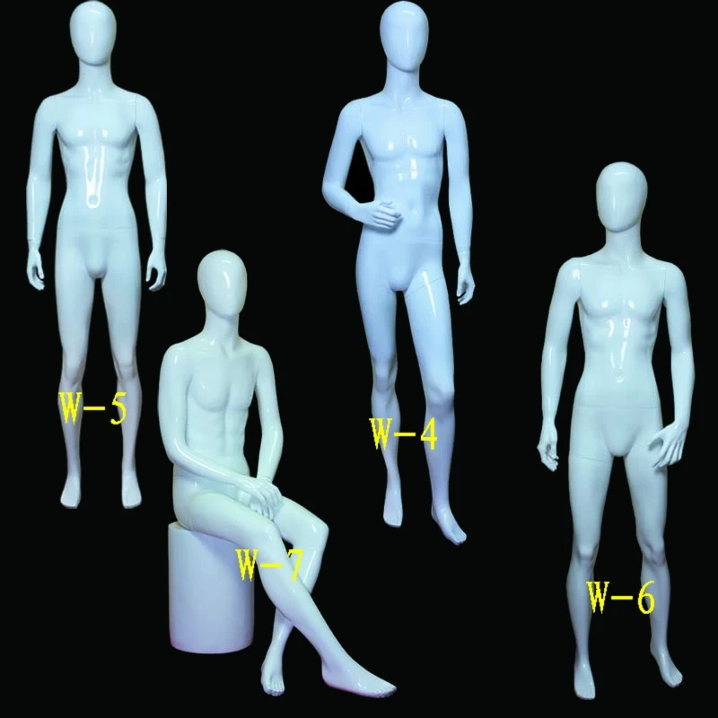 Best Quality Full Body Mannequin Glossy White Fiberglass Men Suits Display Male Mannequin for Sale