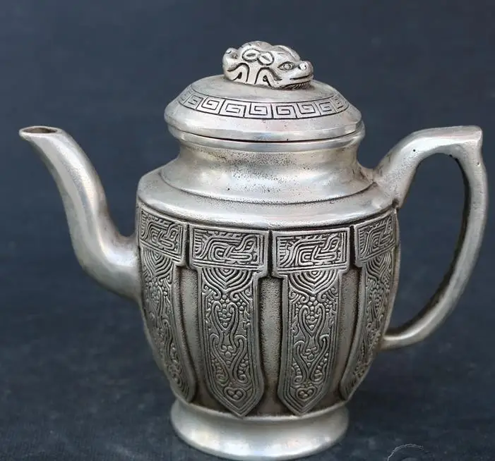 

Antique Old silver Teapot / jug ornaments,hand-made crafts,best collection&adornment,free shipping