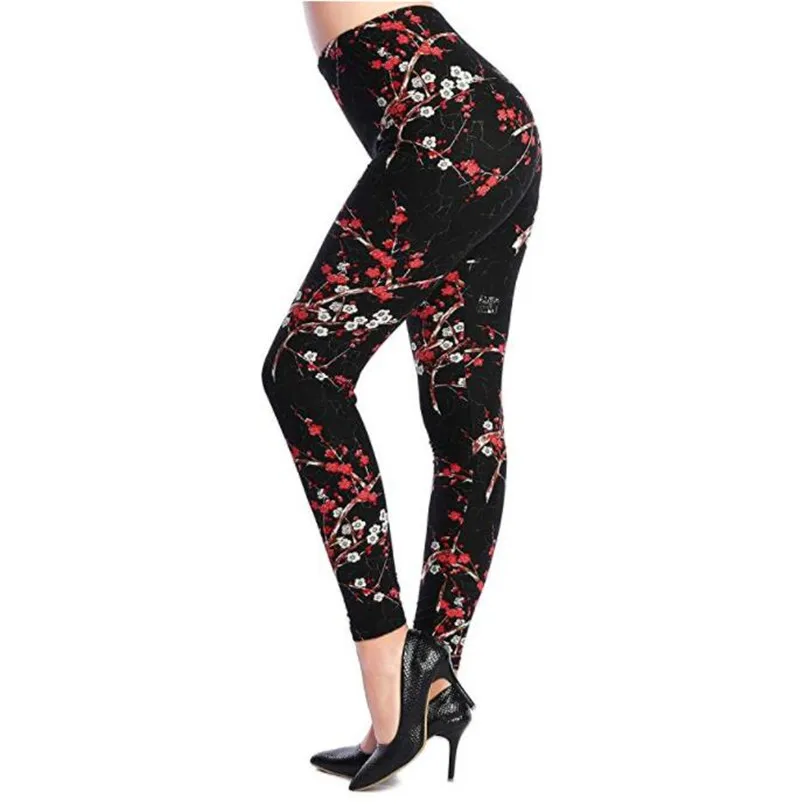 CHSDCSI-mallas Push Up para mujer, Leggings de entrenamiento elásticos, de cintura alta, con estampado Floral