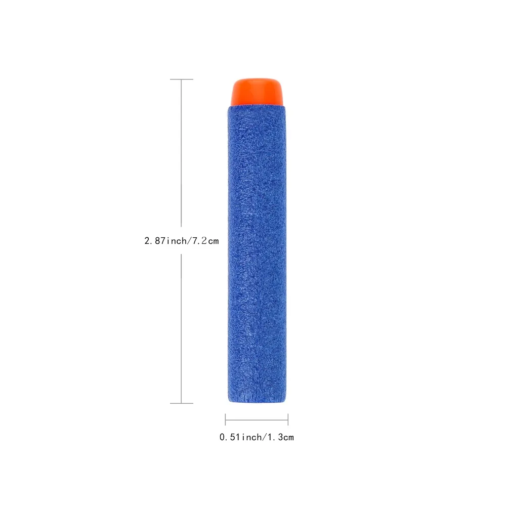 50pcs 8colors Soft Bullet Head Foam Bullets for Nerf N-strike Elite Series 7.2cm*1.3cm