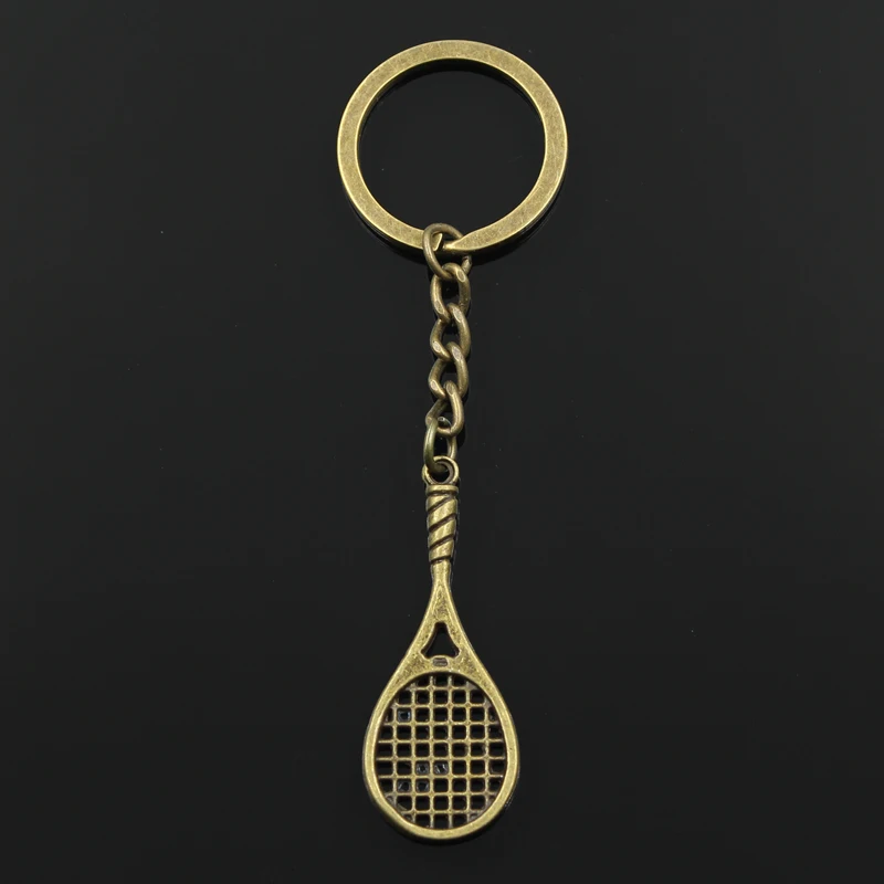 New Fashion Keychain 48x19mm Tennis Racket Pendants DIY Men Jewelry Car Key Chain Ring Holder Souvenir For Gift