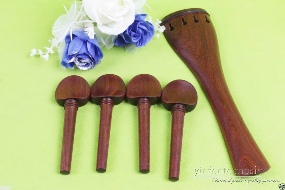 

Yinfente Cello Accessories 4/4 Full Size Cello Parts Ox Bone Inlay : Rosewood Cello Tailpiece Peg Cello Tailpiece