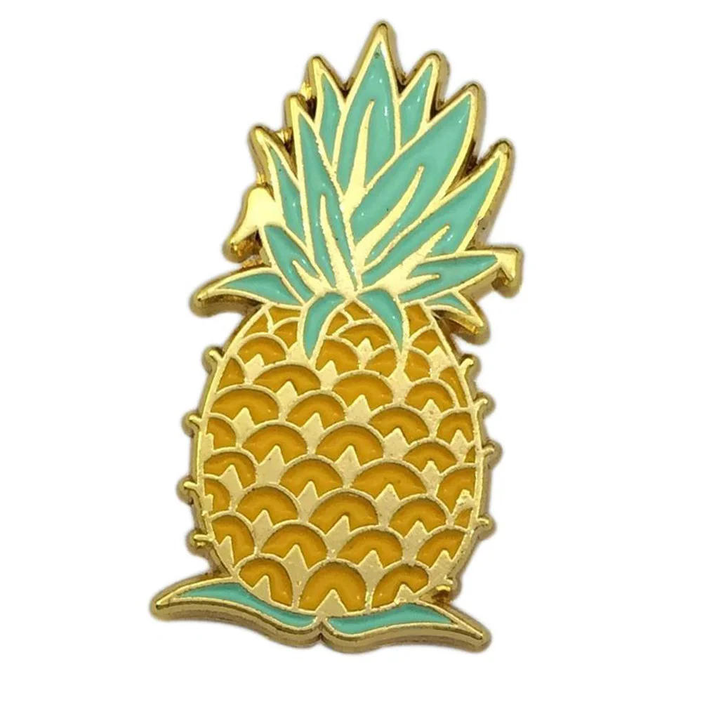 Hot Plated Gold Badge New Style Pineapple Shape Metal Badges