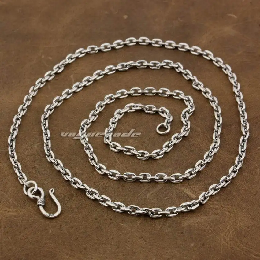 

LINSION 4mm Square link Chain 925 Sterling Silver Pendant Matching Necklace 8L010 Length 18 to 36 Inches Available