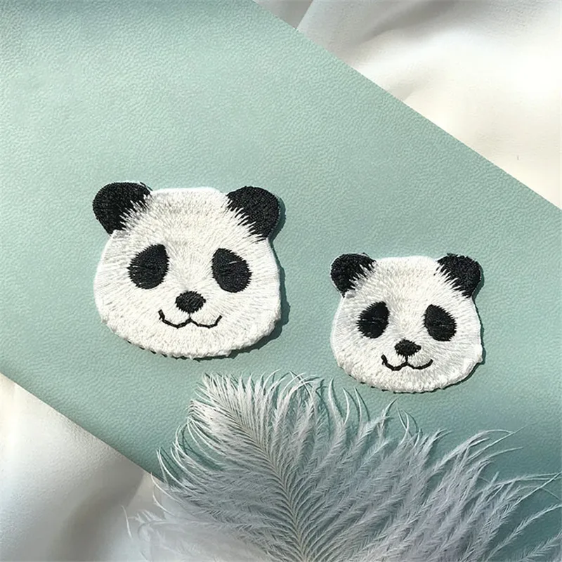 AHYONNIEX 5pcs/lot Cute Panda Cartoon Embroidery Iron on Patch DIY Clothing Badge Sewing Stickers Patch