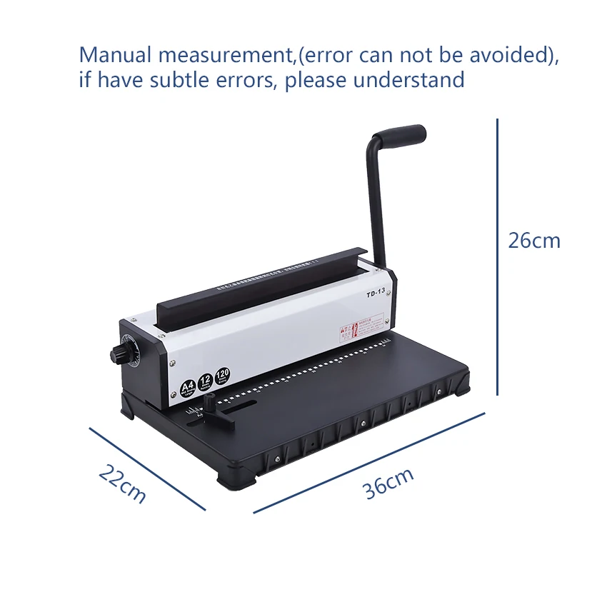 New Arrival TD-13 Double-coil Iron Ring Punch Binding Machine 34 Holes Desk Calendar Pressure Ring Binding Hole Puncher 4 * 4mm