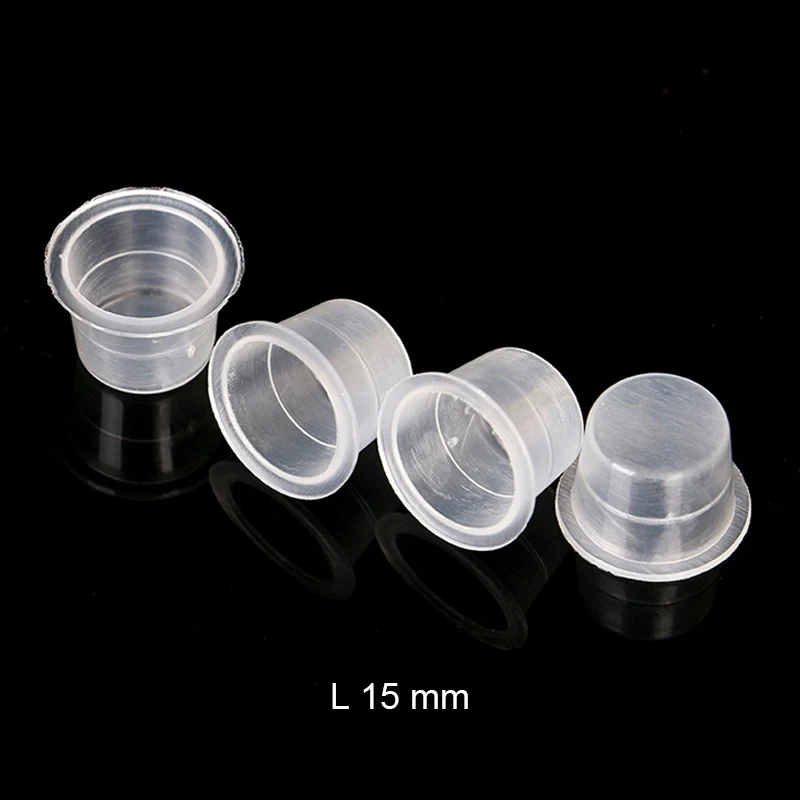 100 Stuks Gesteriliseerd Plastic Microblading Tattoo Inkt Cup Cap Pigment Clear Houder Container S/M/L Size Tattoo accessoires Benodigdheden