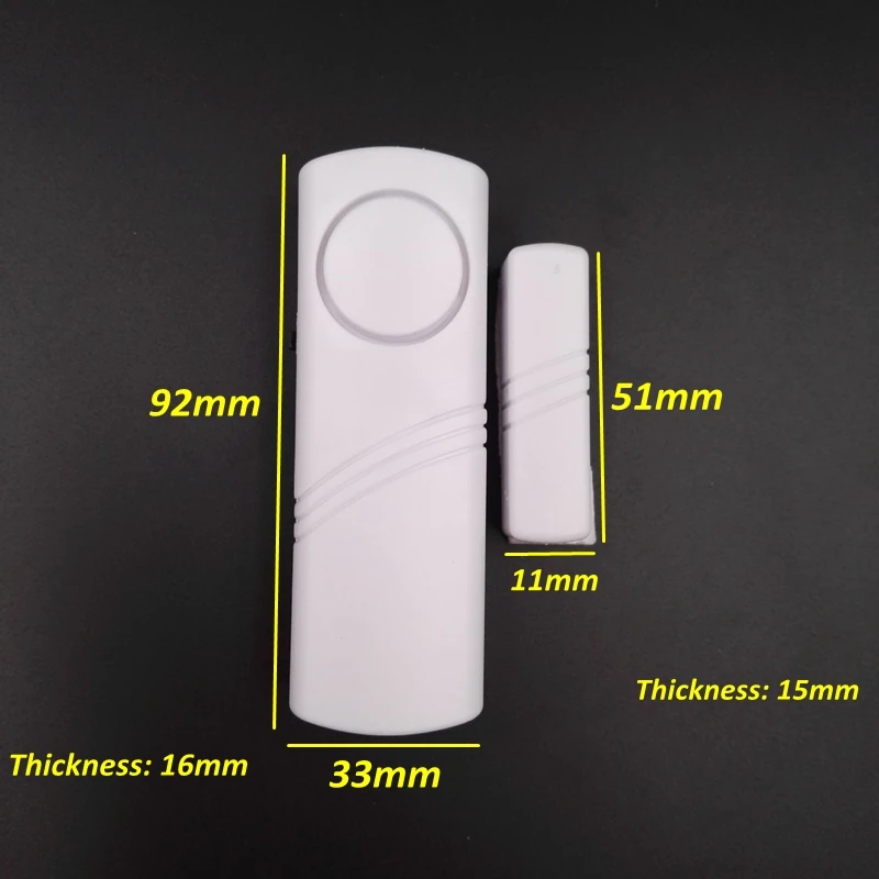 Independent Wood Door Alarm Sensor Window Detector With 90Db Buzzer Burglar Security Alarm System AAA Battery