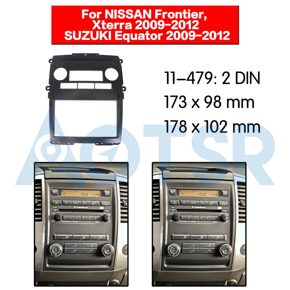 2 din Radio Fascia For NISSAN Frontier Xterra 2009-2012 for SUZUKI Equator 2009-2012 Audio Panel Mount Installation Adapter