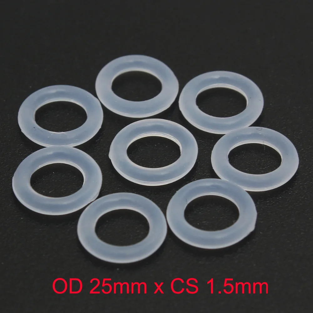 

OD 25mm x CS 1.5mm VMQ PVMQ SILICONE Rubber Translucent O ring O-ring Oring Seal Gasket