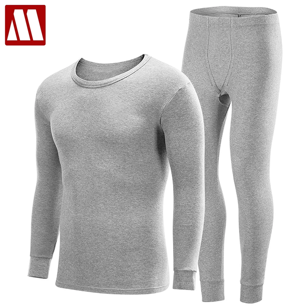 

S-XXXXL Men Plus Size Thermal Underwear Sets Male Winter Bottoms Plus Thick Warm Round Neck Undershirts Trousers Man Long Johns