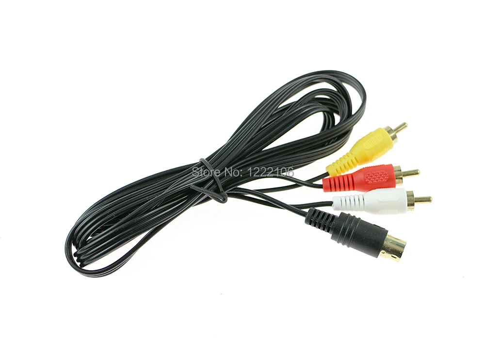 1 قطعة رائجة البيع الذهب دائم 1.8 متر 6ft الصوت والفيديو كابل AV ل Sega ل زحل A/V RCA SS اتصال الحبل