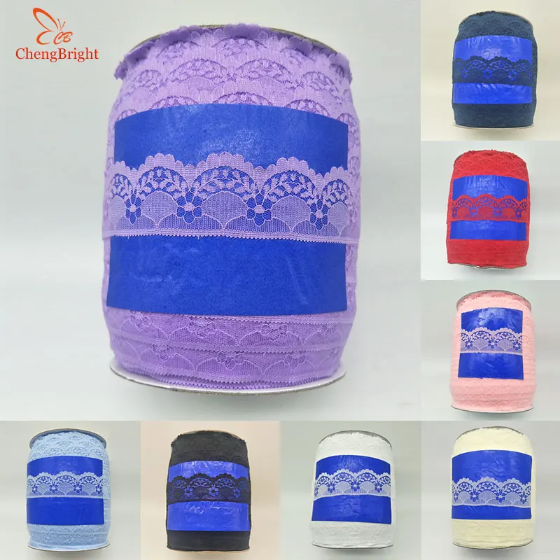 ChengBright Nice 10 Yards Lace Ribbon 40MM Wide Lace Trim DIY Embroidered Net Lace For Sewing Decoration African Lace Fabric