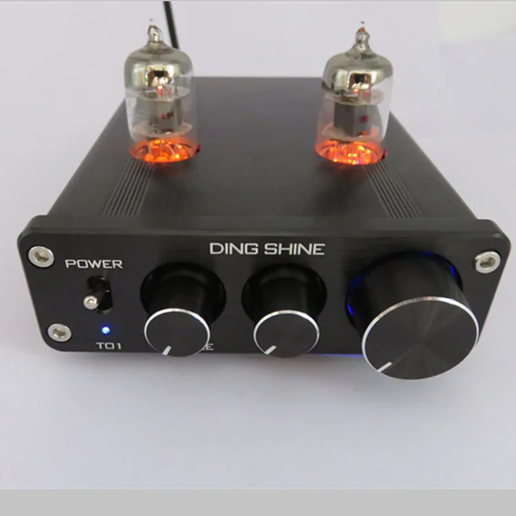 

DC12V HIFI 6J1 Tube Preamplifier Valve Audio Dual Bass Bass Amplifier, NE5532 Sound Silver/Black