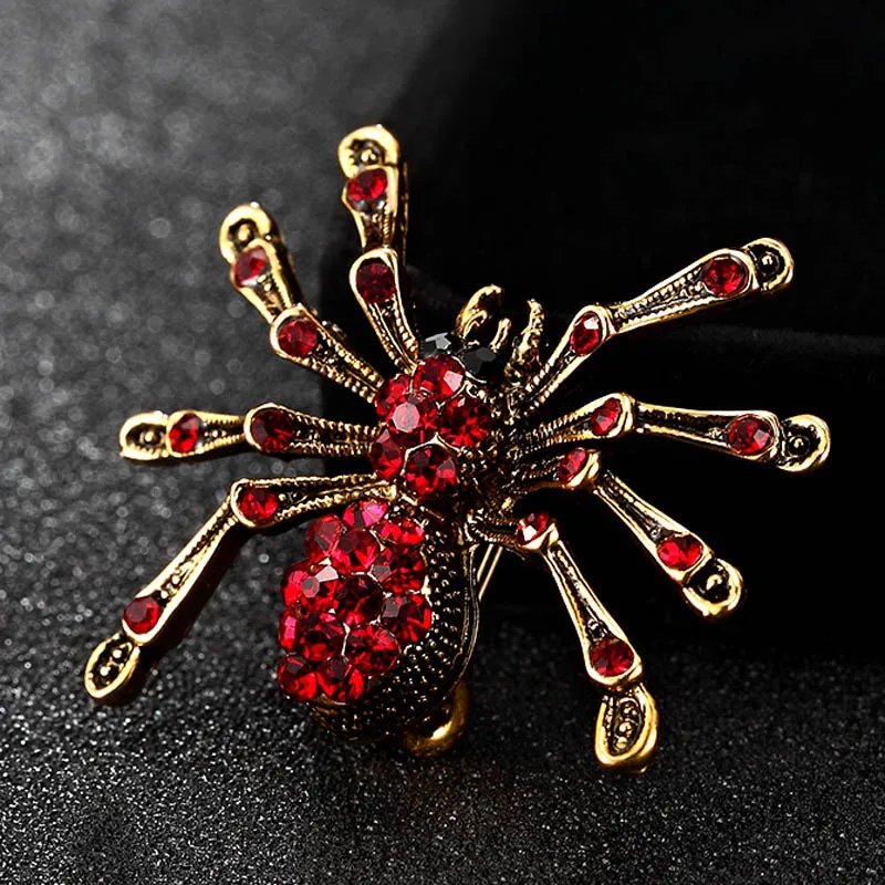 Small spider Brooch For Men Jewelry Shiny Vintage Insect Pin Broach Fashion Wedding Hijab Accessories men\'s hats bijoux