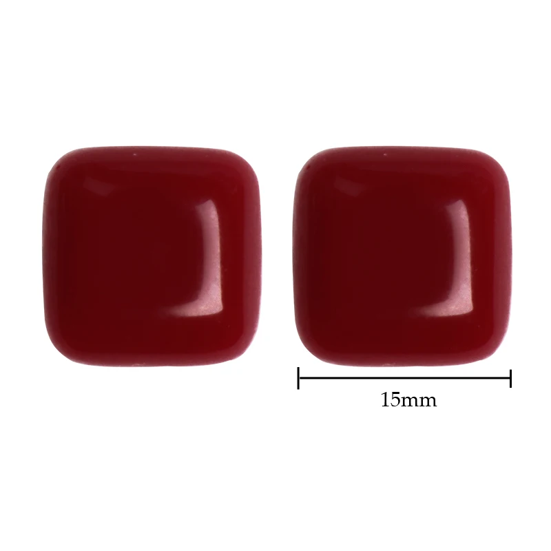 10pcs 15mm Small Square Stud Earring Patch Findings Resin Charms Diy Cabochon Beads Ring Setting Button Jewelry Accessories F295