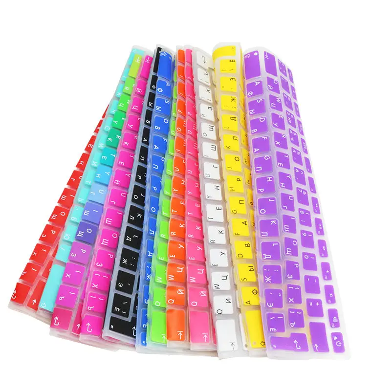 SR 14 Color EU Russian Language Letter Silicone Keyboard Cover Sticker For Macbook Air 13 Pro 13 15 17 Retina Protector Sticker
