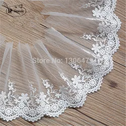 White Cotton Wire Embroidered Lace Fabric , DIY Handmade Lace Materials, Clothing Accessories Lace RS565