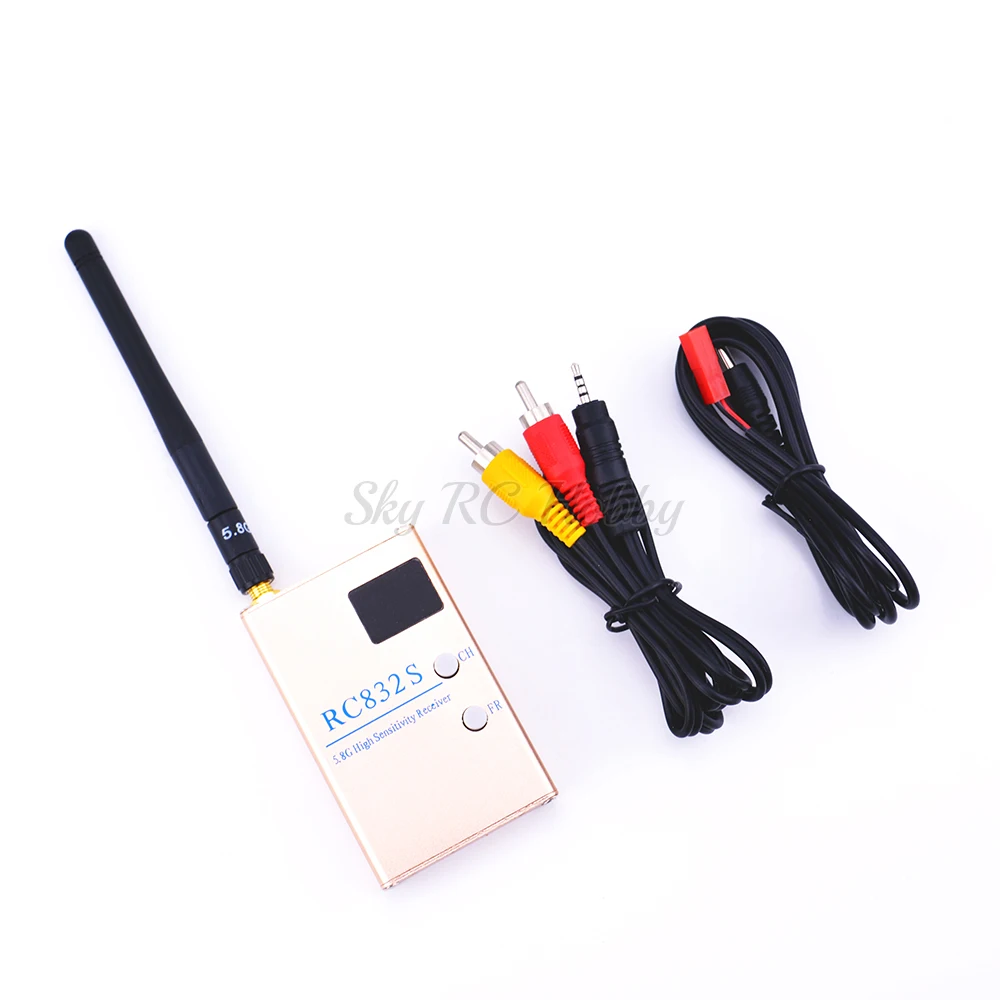 FPV 5.8GHz 48CH RC832 RC832S Receiver Wireless RC Receiver With A/V and Power Cables For gopro fpv monitor