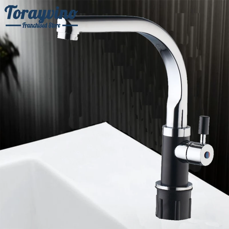 

Torayvino luxury mixer bathroom basin faucet swivel grifo lavabo negro chrome finish hot & cold water faucets single handle Tap