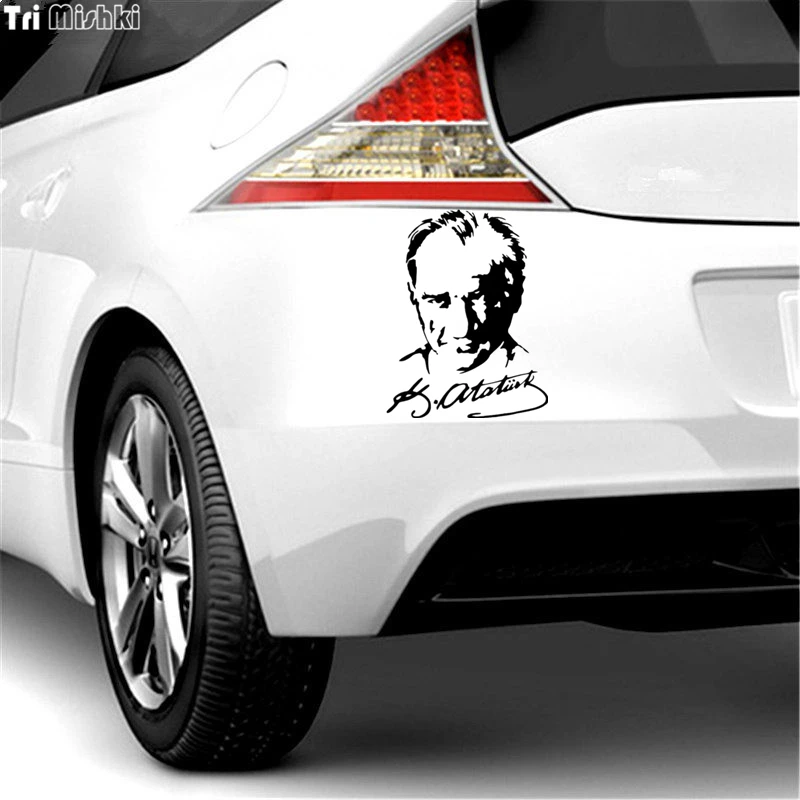 Tri Mishki 19.4*15cm car sticker mustafa kemal ataturk signature turkey Vinyl Decals Accessories sticker araba aksesuar HZX062